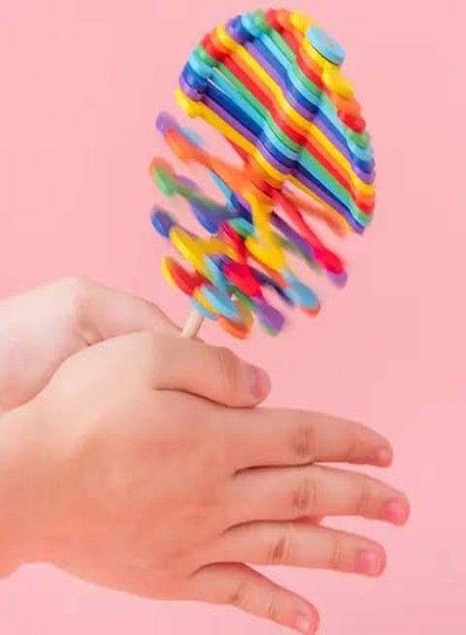 JAGMOOLYA Products Rotary Lollipop Spring Sequence Spinning Magic Wand Multicolor Rotating Lollipop for Birthday Decoation Office Decoration (Pack of 1) - Image 2