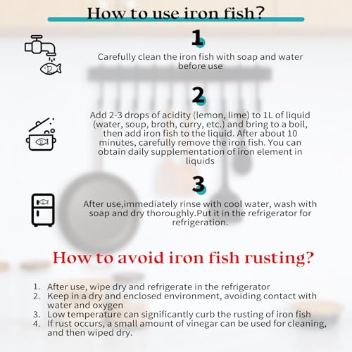 Buhobha Iron Fish Cooking Tool, Natural Cooking Tool to Add Iron to Food & Water, Safe & Effective Aid for Vegans, Athletes, Pregnant Women and Children (Silver 2Pack) - Image 4