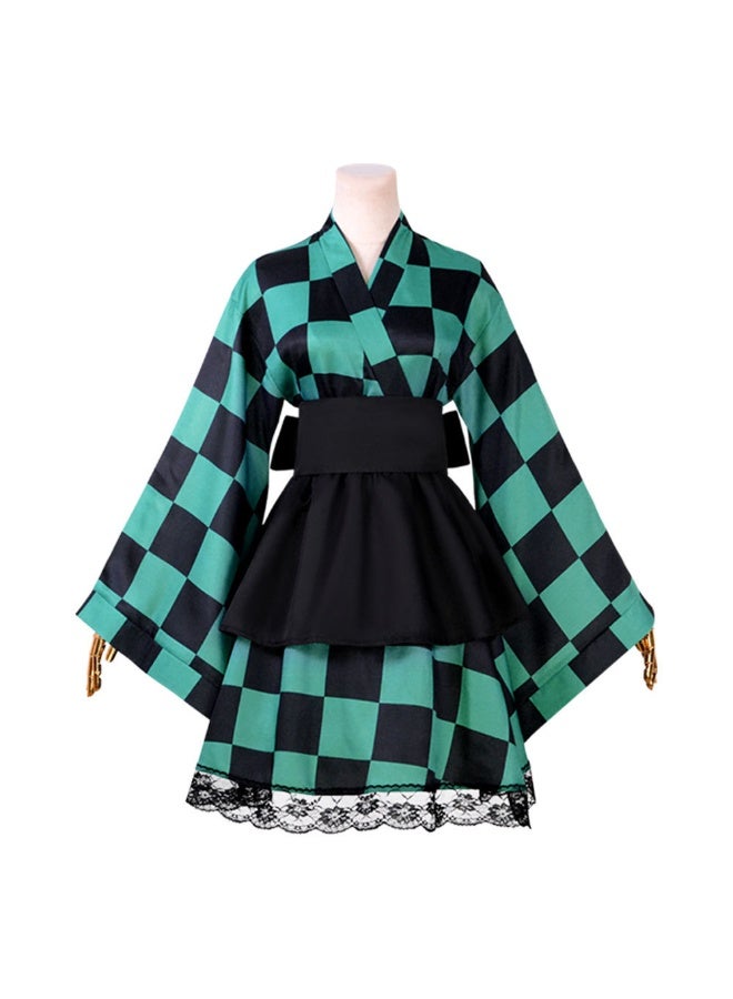 NIBEMINENT Inosuke's female cosplay costume, Demon Slayer Cosplay maid dress, Halloween role-playing kimono - Image 1