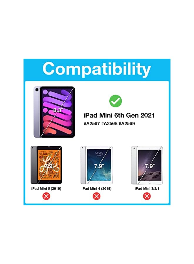 Procases حافظة لوحة مفاتيح لجهاز iPad Mini 6 2021، مع لوحة مفاتيح لاسلكية قابلة للفصل مغناطيسيًا وحامل قلم لجهاز iPad Mini 8.3 بوصة من الجيل السادس - أسود - Image 3