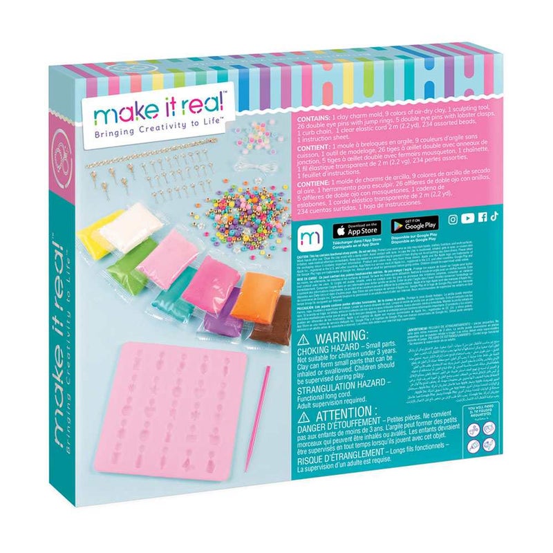 Make It Real Clay Charm DIY Jewelry Kit (279 Pieces, 72 g) - Image 2