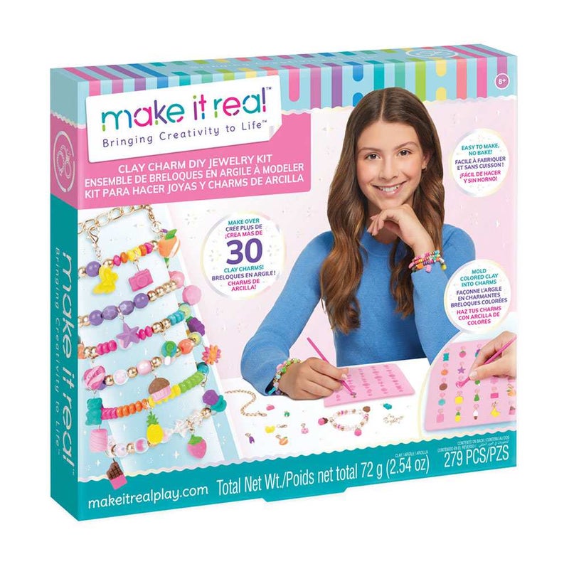 Make It Real Clay Charm DIY Jewelry Kit (279 Pieces, 72 g) - Image 1