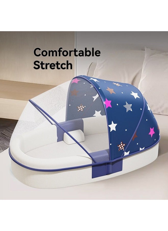 Portable Baby Bed with Mosquito Net Baby Lounger Newborn Foldable Mattress Travel Pillow wtih Storage Bag Mosquito Net Awning Toys for Home Outdoor