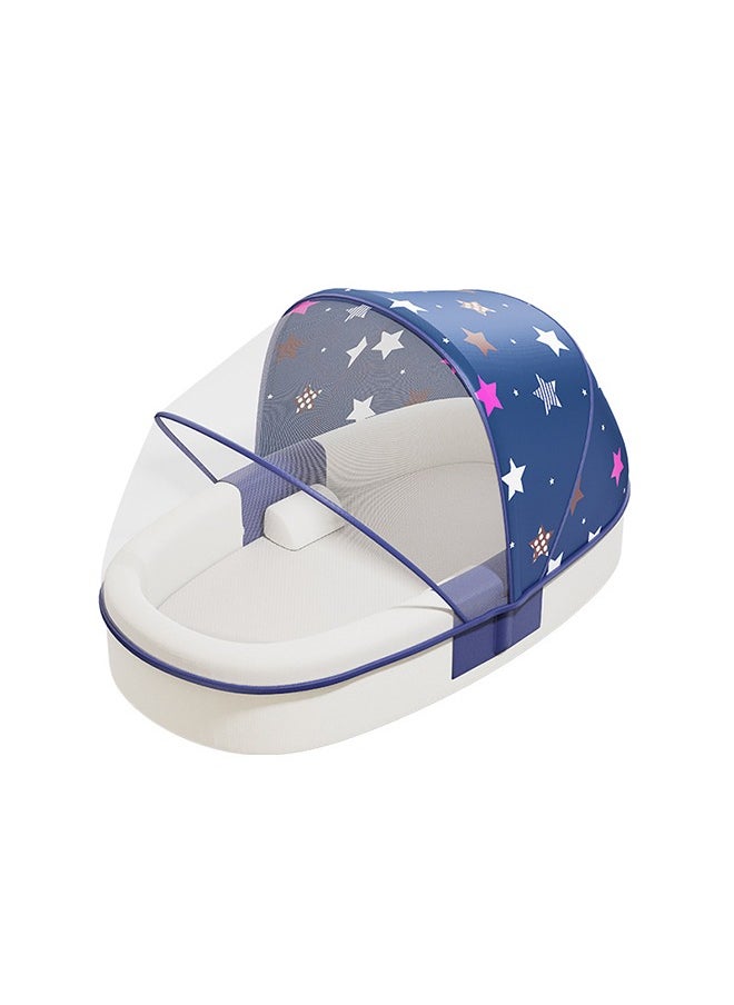 Portable Baby Bed with Mosquito Net Baby Lounger Newborn Foldable Mattress Travel Pillow wtih Storage Bag Mosquito Net Awning Toys for Home Outdoor