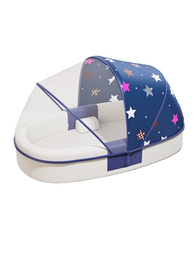 Portable Baby Bed with Mosquito Net Baby Lounger Newborn Foldable Mattress Travel Pillow wtih Storage Bag Mosquito Net Awning Toys for Home Outdoor