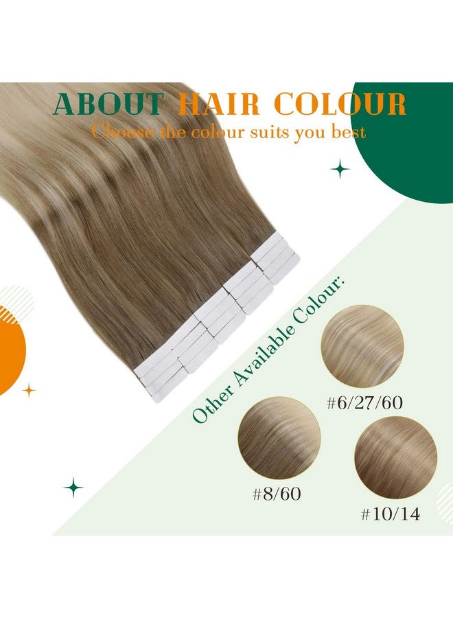 إيزي يوث شريط أومبير أشقر في وصلات الشعر، شريط شعر بشري في وصلات شعر بني فاتح يتلاشى إلى أشقر رمادي يبرز وصلات شعر أشقر بلاتيني، شريط شعر بشري حقيقي سهل الشباب 40.64 سم، 20 قطعة/40 جم - Image 4
