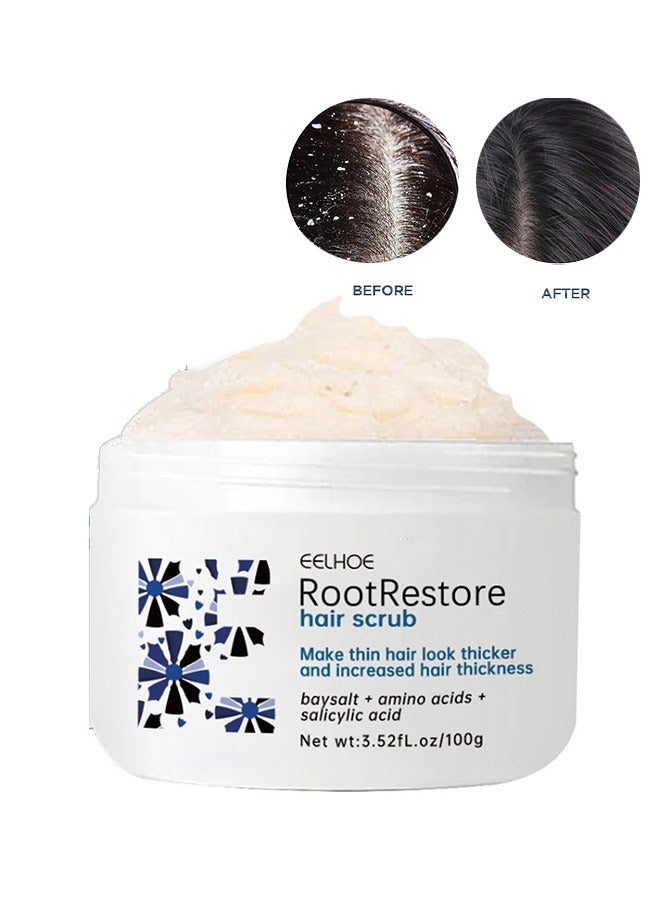 EELHOE Root Restore Hair Scrub，Exfoliating Scalp Scrub, Dandruff Itch Treatment, Hair Detox Scrub, Sulfate-Free Scrub Soothes Dry, Flaky, Itchy Scalp, Removes Buildup 100g - Image 1