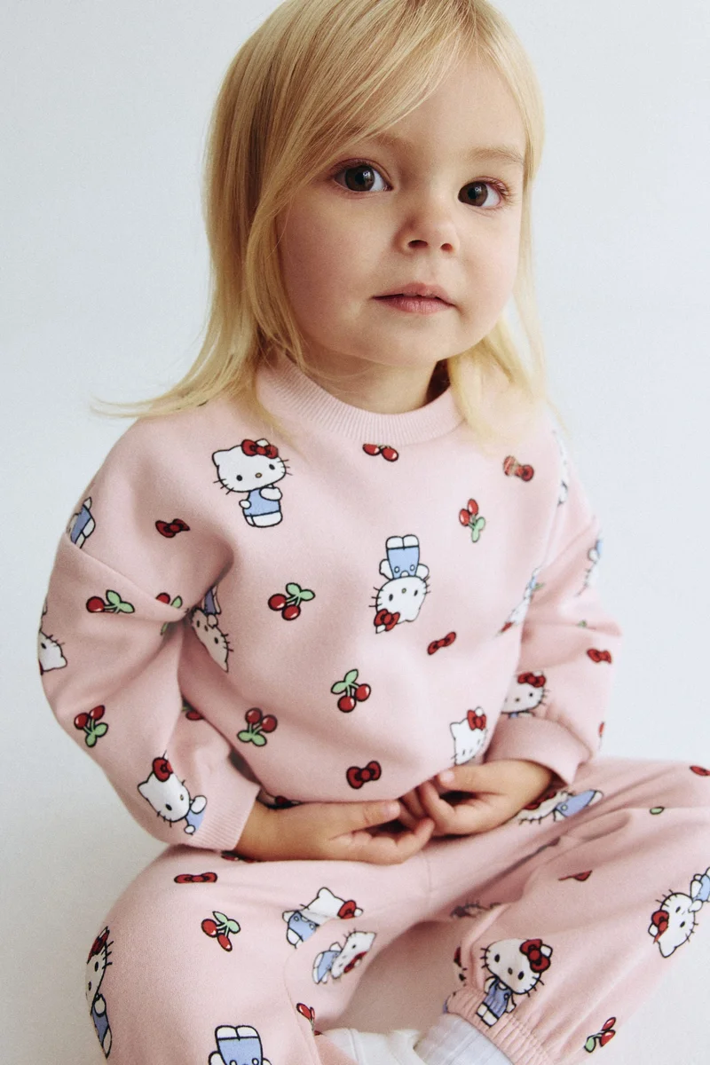 H&M 2-piece printed sweatshirt set