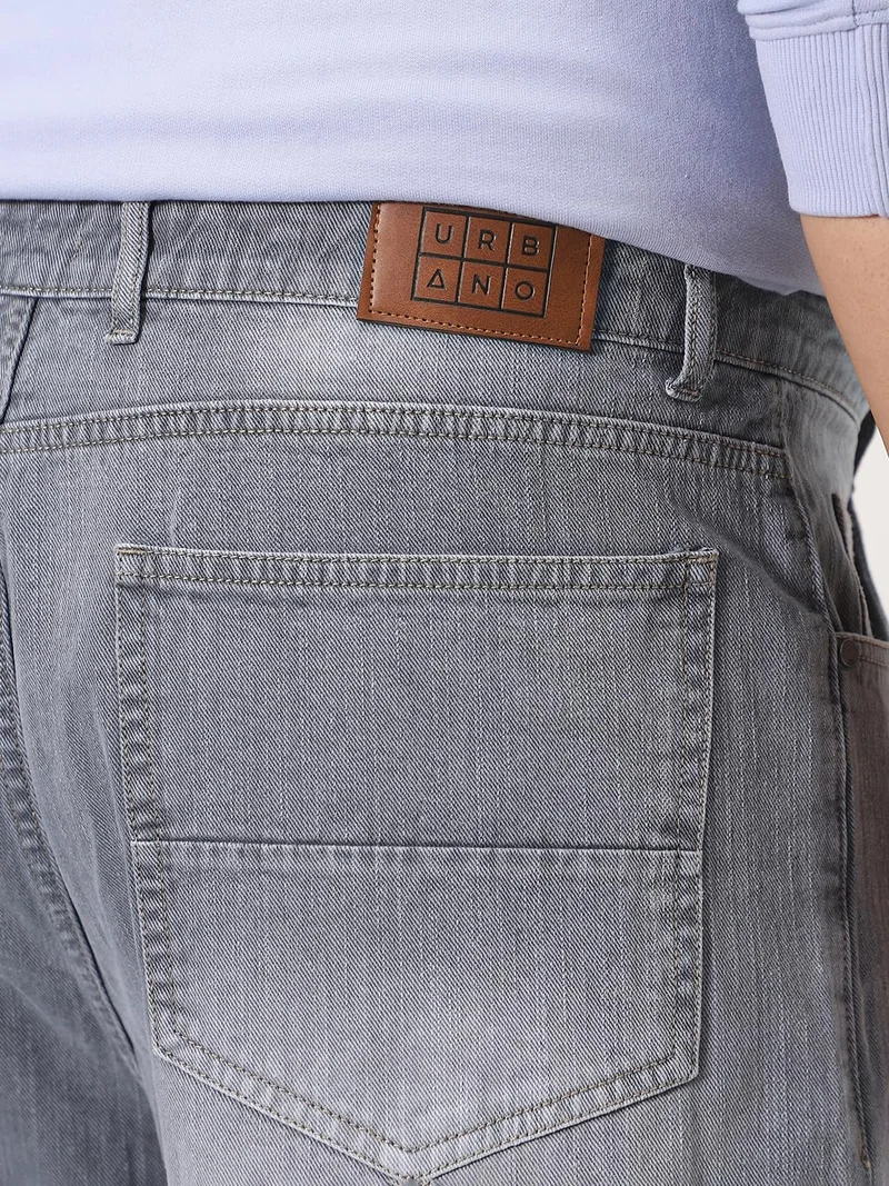 Urbano Fashion  Urbano Plus Men's Light Grey Loose Baggy Fit Washed Denim Jeans Non-Stretchable  | Best Price UAE