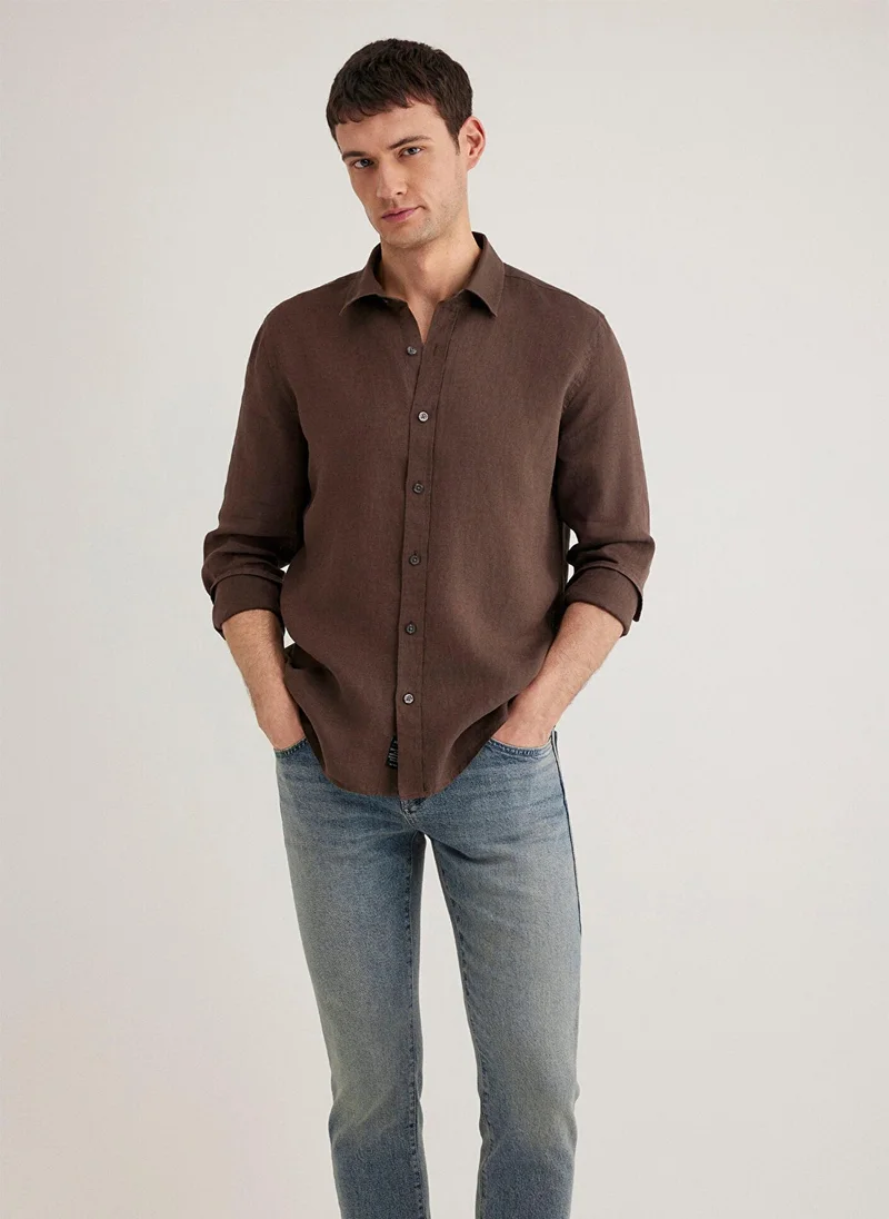 MAVI Brown Linen Shirt