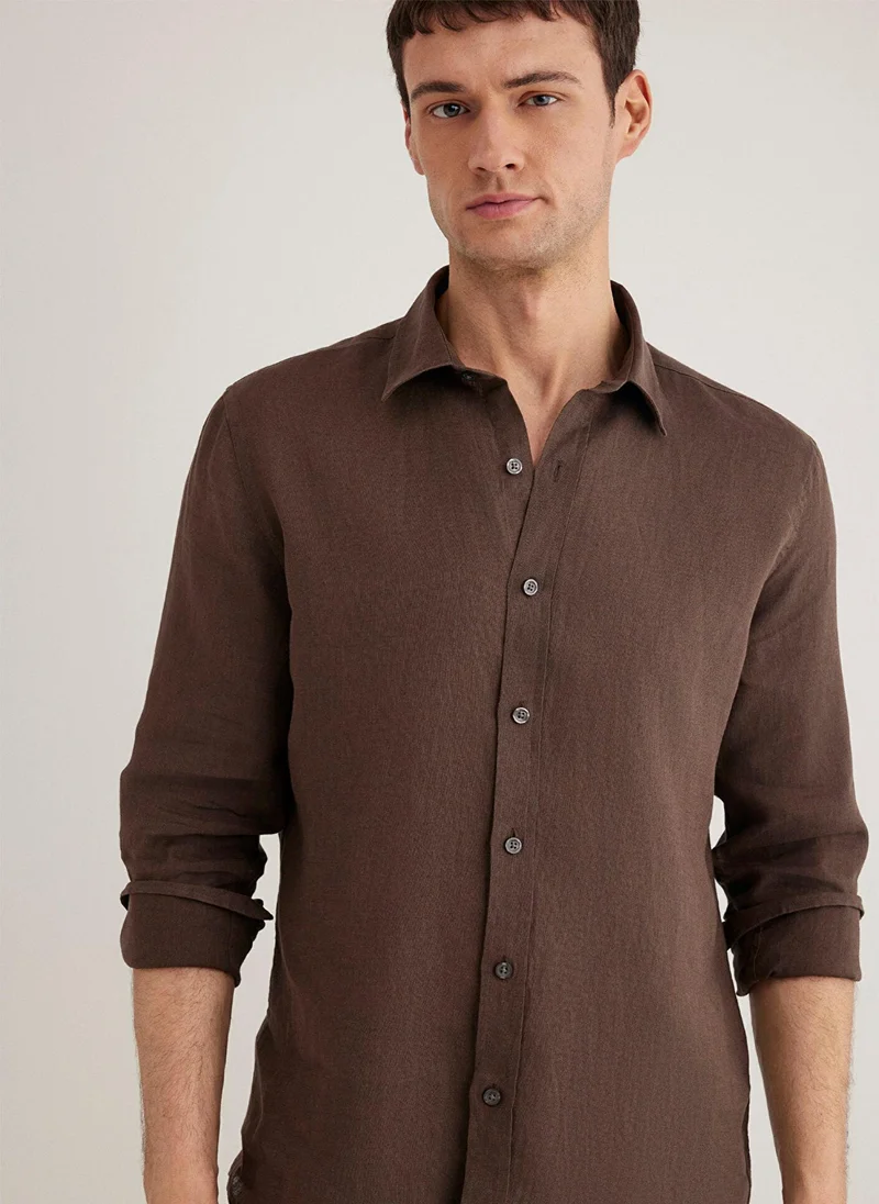 MAVI Brown Linen Shirt