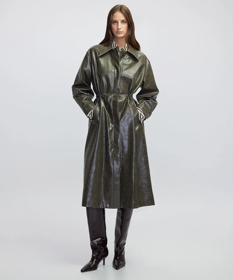 ابيكول Leather-Effect Coat