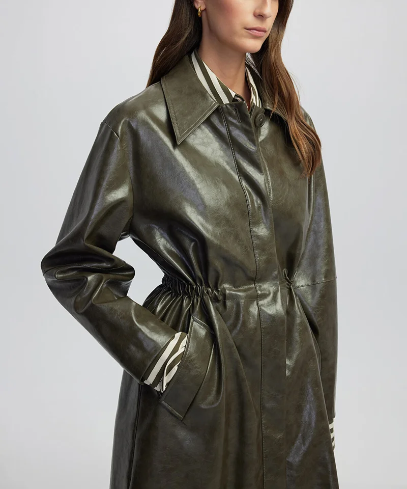 ابيكول Leather-Effect Coat