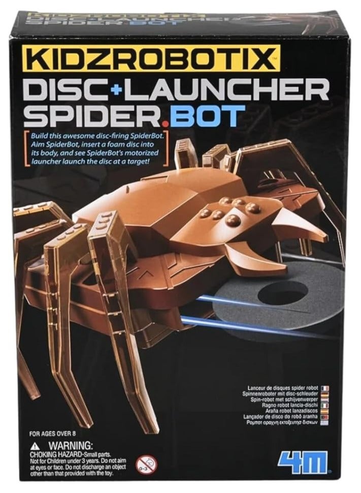 4M KidzRobotix Disc Launcher SpiderBot – Build a Spider Robot That Launches Discs – Fun DIY STEM Science Kit for Kids Ages 8+ – Learn Mechanics, Motion & Aiming Skills | 00-03464 - Image 1