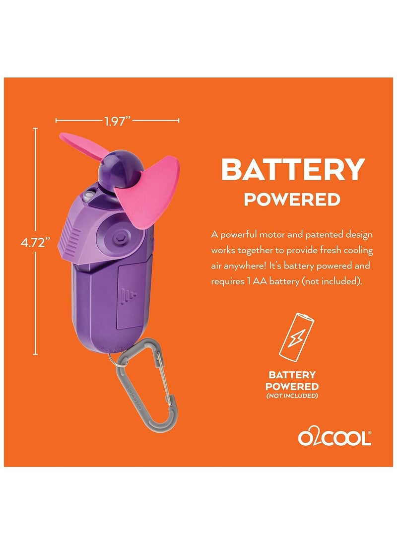 O2COOL Sport Carabiner Misting Fan Purple  - Image 2