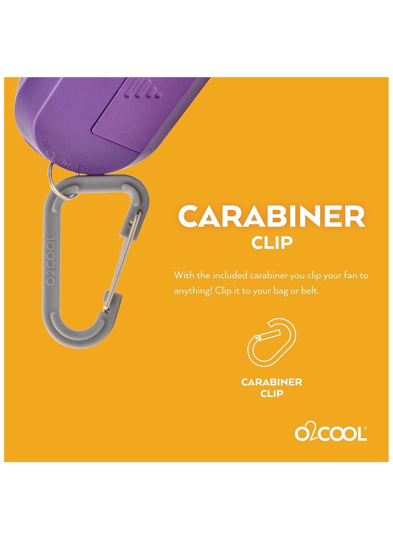 O2COOL Sport Carabiner Misting Fan Purple  - Image 3