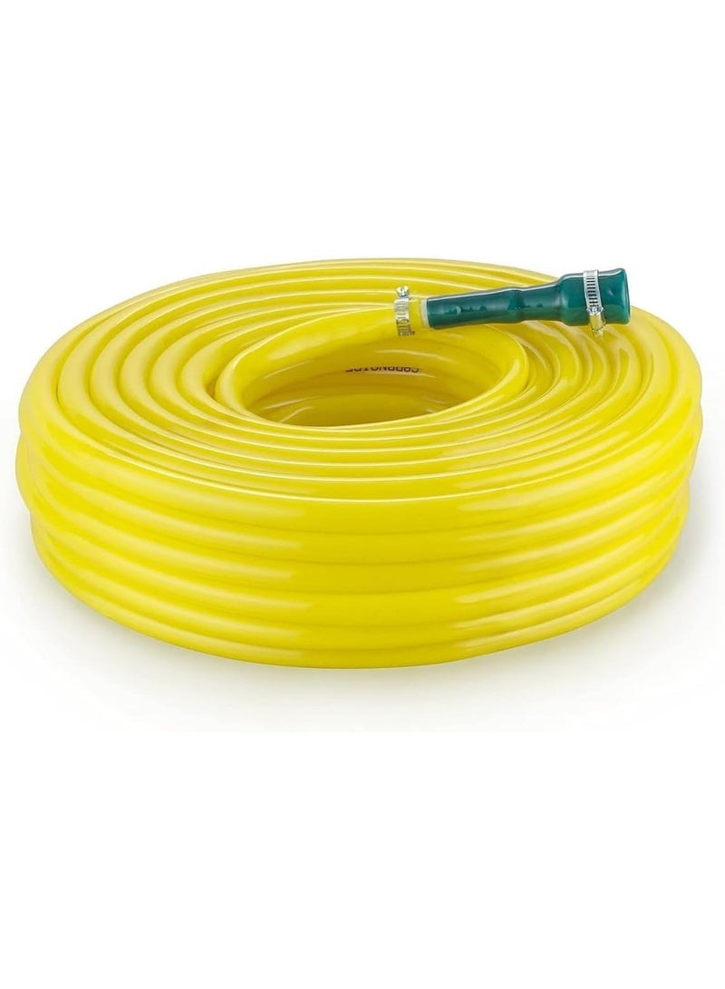 Emerald 0.75 Inch PVC Yellow Water Pipe| Lightweight, Durable & Flexible| Hose with Accessories Connector & Clamps| Watering Garden, Cleaning, Outdoor-Indoor Use (50 Yards) - Image 1