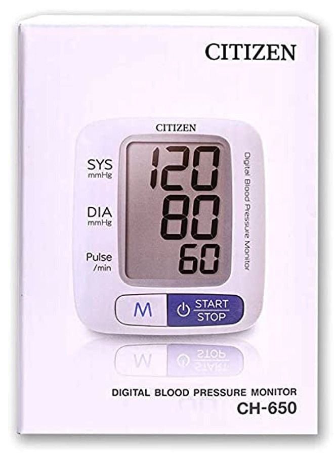 CITIZEN Digital Blood Pressure Monitor White CH-650 - Image 2