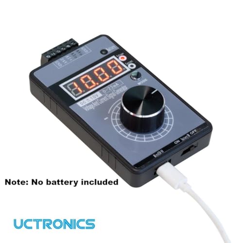 UCTRONICS DC ±10V 0/4-20mA Current Voltage Signal Generator, USB Power Supply Interface Analog Simulator for PLC and Panel Debugging, Device Testing, Frequency Converter, Flow Valve (Without Battery) - Image 2