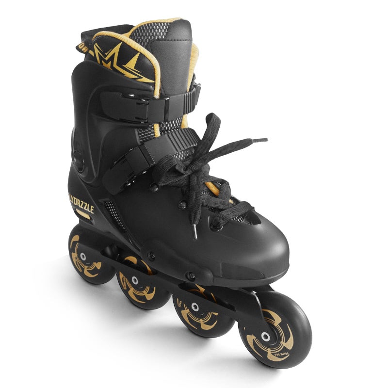 FLYDAZZLE Inline Skates for Men Urban - Freeride Slalom City Street Skating, Hard Boot ABEC-9 Bearing Ankle Support, Bonus Insoles Laces (US 9.5-10) - Image 2