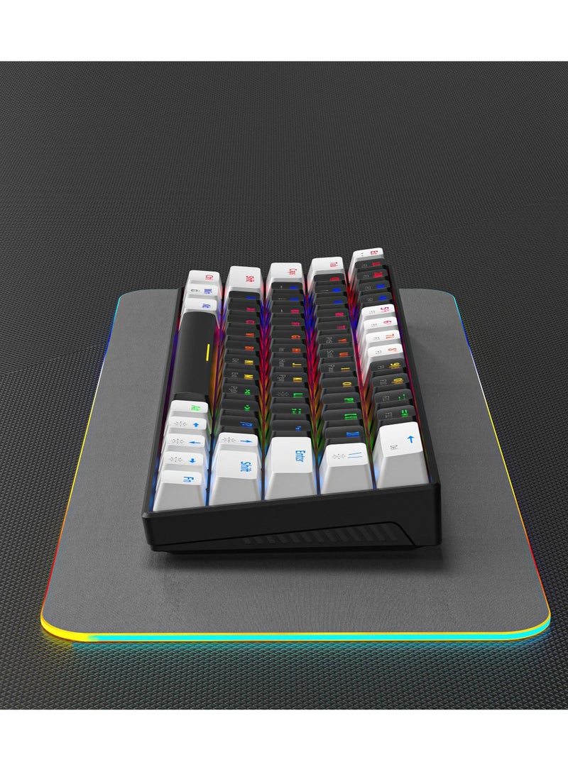 Rock Pow 60%  63 Keys  Wired Mechanical Gaming Keyboard RGB Backlit Ultra-Compact Mini Keyboard Waterproof Mini Compact Keyboard for PC/Mac Gamer Typist Travel Easy to Carry on Business Trip - Image 4