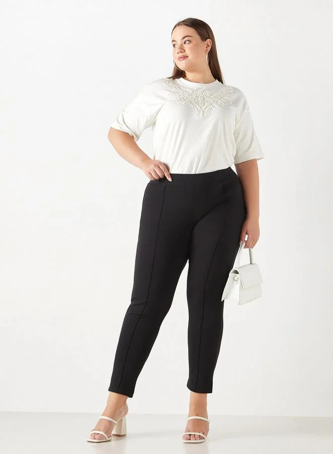 Ulla Popken Plus Size Ulla Popken Treggings with Elasticated Waistband