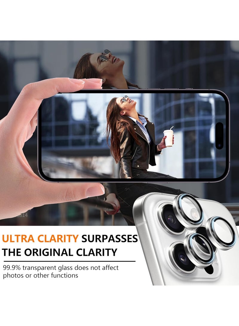 Camera Protection for iPhone 16 Pro/16 Pro Max Camera Lens Protective Film, Convex Platform HD Tempered Glass + Aluminium Ring Camera Protection for iPhone 16 Pro/16 Pro Max Camera Protector  - Image 4