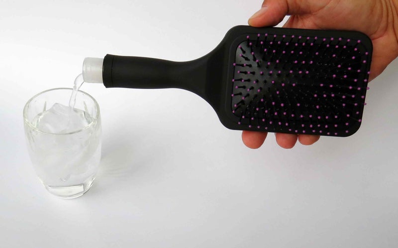 Binocktails Bev-Brush Paddle Hairbrush Secret Flask - Hold 6 oz (185 ML) of Alcohol â€“ The Best Womenâ€™s Hidden Flask - Perfect For Any Girls Nigh Out - Image 1