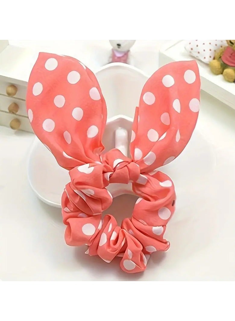 Goolsky 10 Pcs Set of Colorful Rabbit Ear Decorative Hair Ropes with Elastic Bowknots - Perfect for Normal Hair Types - Image 5