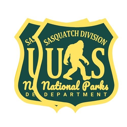 eDesign 2Pack US National Parks Sasquatch Division Vinyl Sticker Bigfoot Decal 4 Inches Bigfoot Stickers for Car Truck SUV Van Window Bumper Wall Laptop Tablet Cup Tumbler and Any Smooth Surface - Image 1