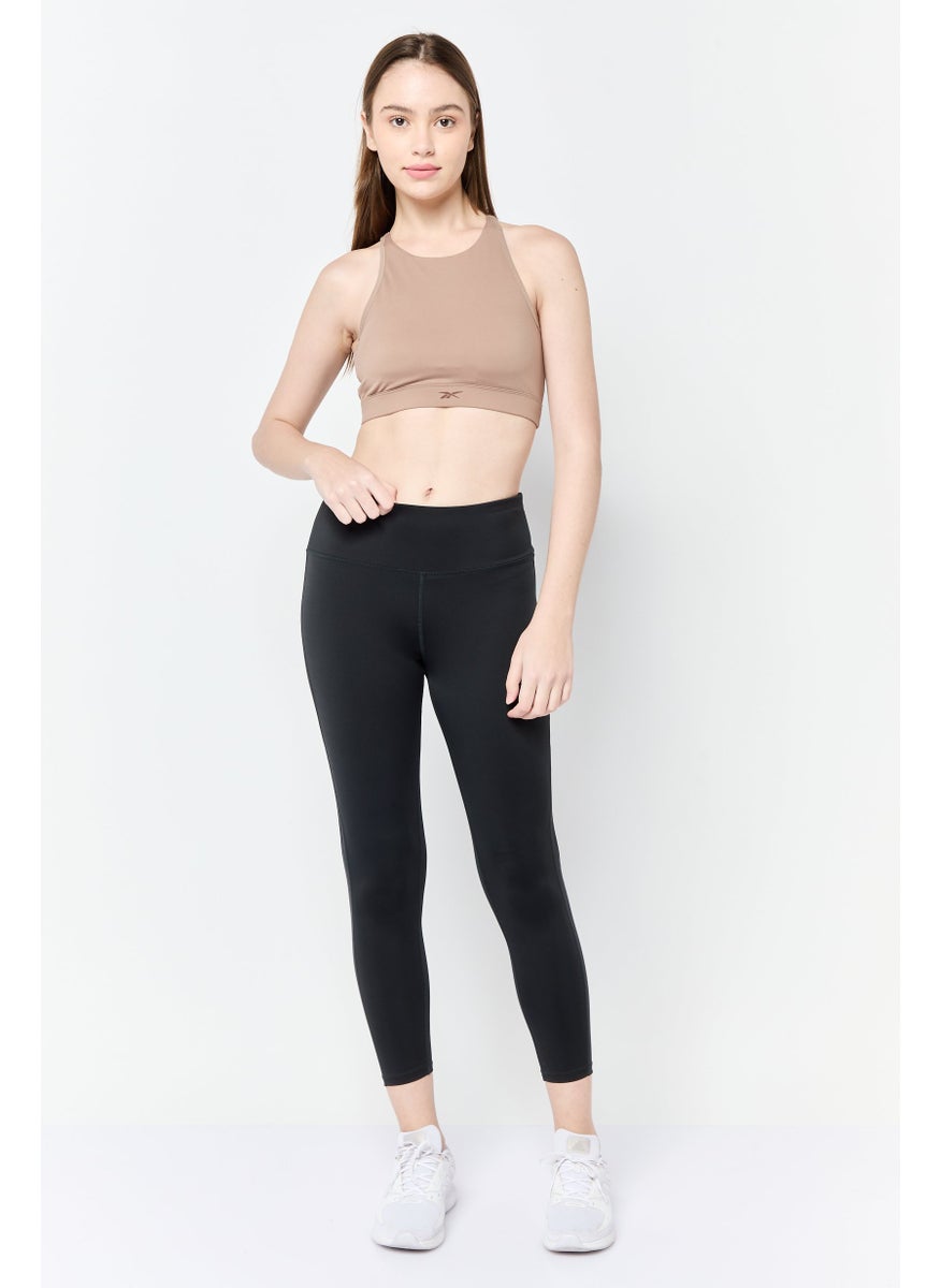 Reebok Women Brand Logo Padded Sports Bra, Tan  - Image 2