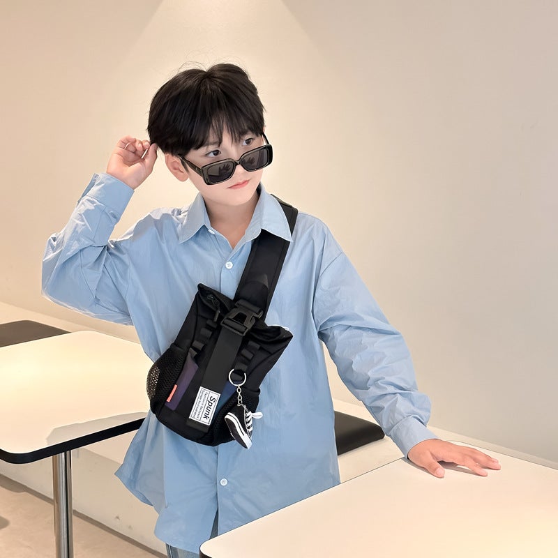 Korean Style Fashionable Cool Men'S And Girls' Chest Bag Outdoor Sports Casual Lightweight Children'S Crossbody Bag Children'S Bag - Image 4