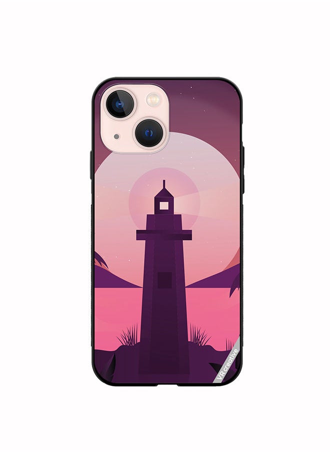 VR CREATIVE - Protective Case Cover For Apple iPhone 14 Plus Lake House Design Multicolour - Image 1