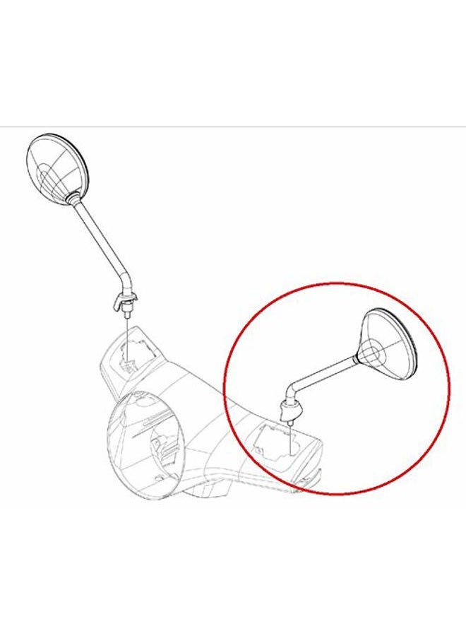 Piaggio Vespa OEM Left Rear View Mirror CM073407 for Vespa: Granturismo 200, GTS 250, GTS 300 Super ABS | Vespa LH Mirror # CM073407(chrome) - Image 3