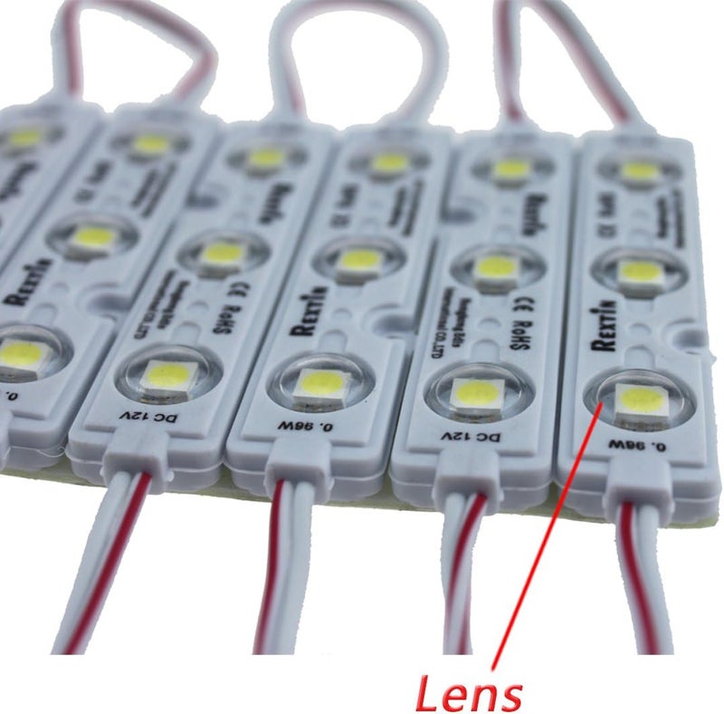 REXTiN وحدة إضاءة ريكستين سوبر برايت 200 قطعة 3 LED أبيض 5050 SMD مقاومة للماء زينة ضوئية - Image 2