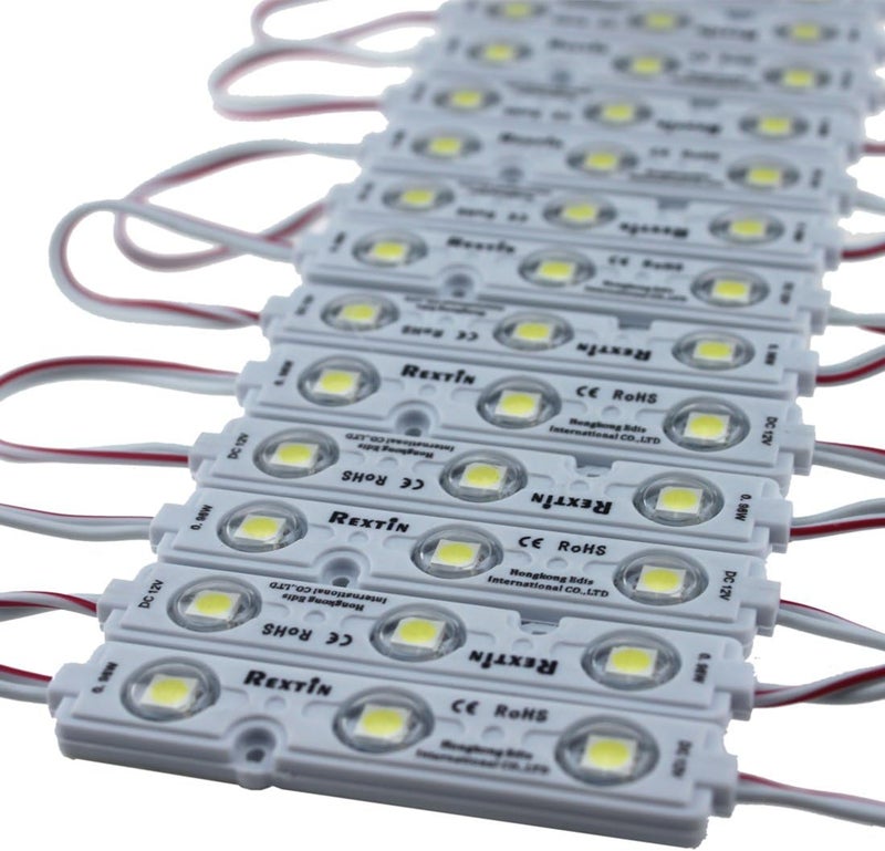 REXTiN وحدة إضاءة ريكستين سوبر برايت 200 قطعة 3 LED أبيض 5050 SMD مقاومة للماء زينة ضوئية - Image 3