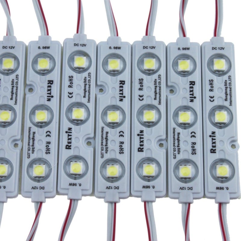 REXTiN وحدة إضاءة ريكستين سوبر برايت 200 قطعة 3 LED أبيض 5050 SMD مقاومة للماء زينة ضوئية - Image 1