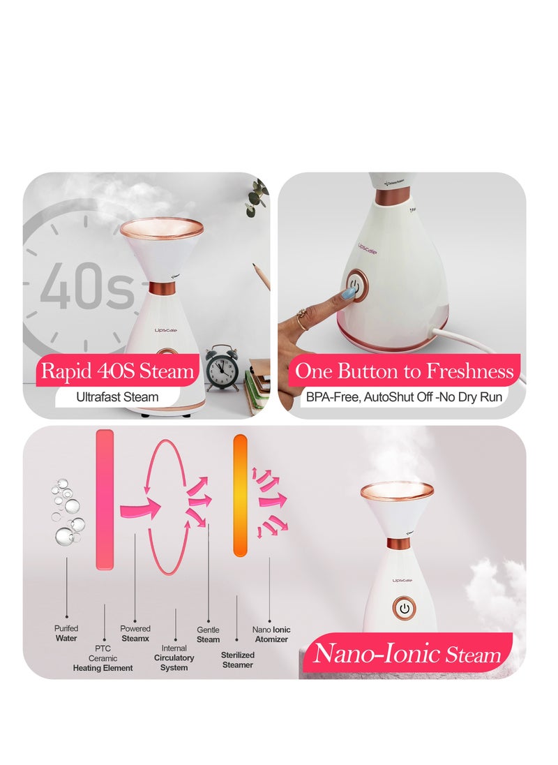 UPSCALE Steamer for Face| Steamer Pot| Steamer for inhaler|Steamer for Cold|Multifunctional Facial steamer| Steam Sauna| Portable Vaporizer| With Aroma Therapy and Humidifier  - Image 3