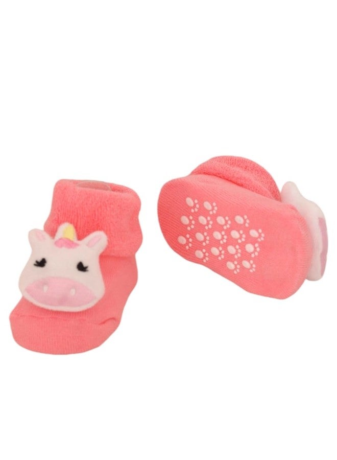 Yellow Bee Playful Monkey, Bunny, and Unicorn Rattle Socks Combo for Girls, Pack of 3- Yellow, Purple and Pink, 0-12 Months - Image 5