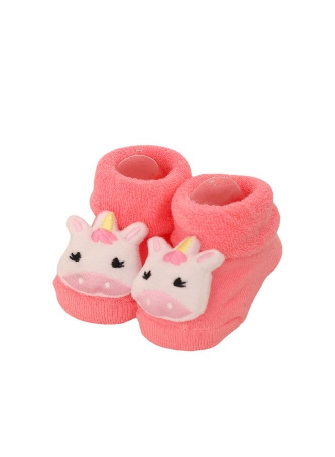 Yellow Bee Playful Monkey, Bunny, and Unicorn Rattle Socks Combo for Girls, Pack of 3- Yellow, Purple and Pink, 0-12 Months - Image 4