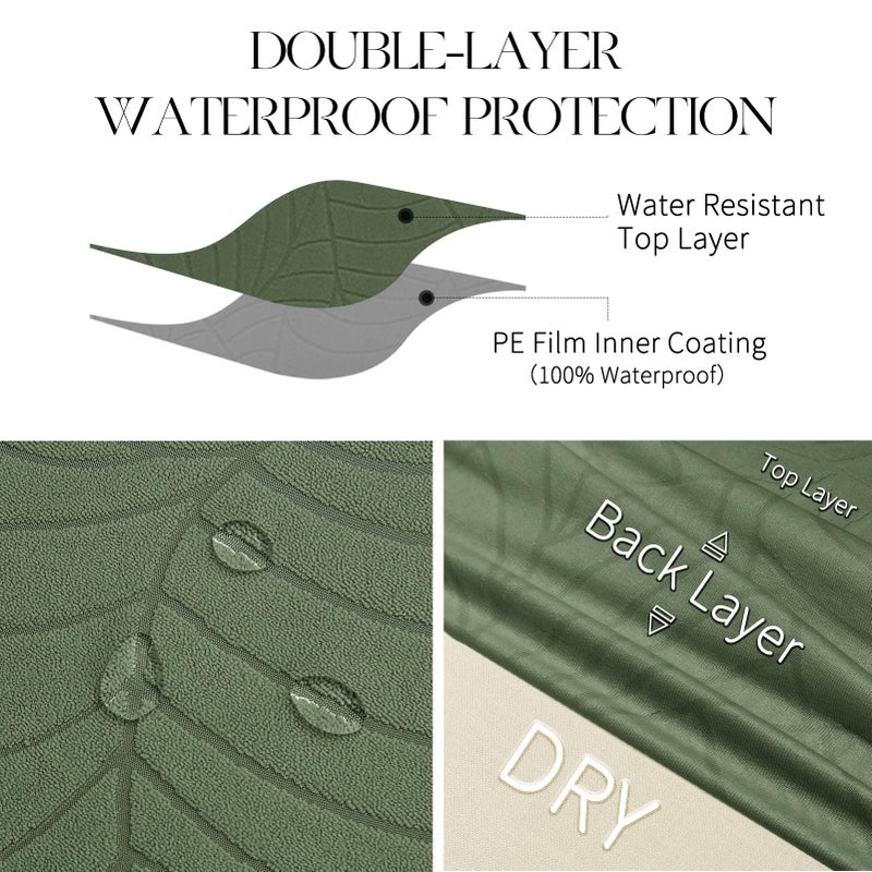 MOSAYT 100% Waterproof Dining Room Chair Covers Set of 4, Super Fit Stretch Jacquard Parson Chairs Slipcovers Removable Washable Chair Seat Protectors for Home, Kitchen, Banquet (Green) - Image 3