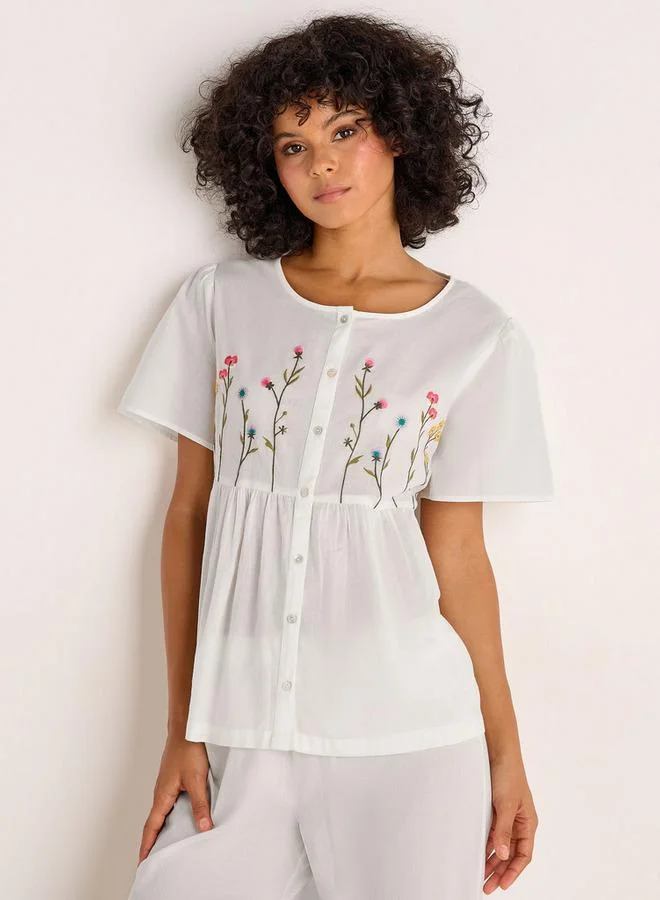 Splash FAV Pyjama Set Button-Down Top and Pants Cotton