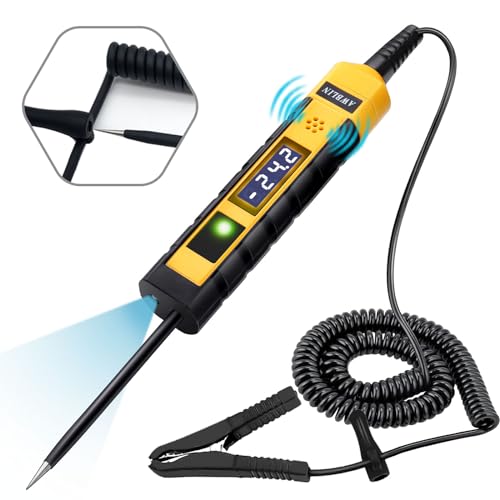 AWBLIN 4-75V DC Automotive Test Light, LCD Digital Light Tester with Voltmeter, Heavy Duty Circuit Tester with Polarity Indicate and Illuminating Lights, Fuse Voltage Tester Auto Electrical Tool - Image 1