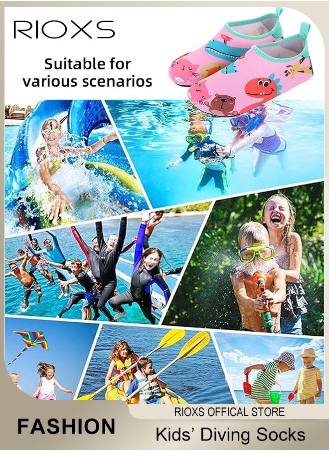 RIOXS Water Shoes Beach Socks For Kids, Toddler Baby Girls Boys Barefoot, Quick-Dry Non-Slip Swim Socks, Quick-Dry Non-Slip Diving Socks, Sports Shoes For Kid In Beach Swimming Pool Water Park  - Image 2