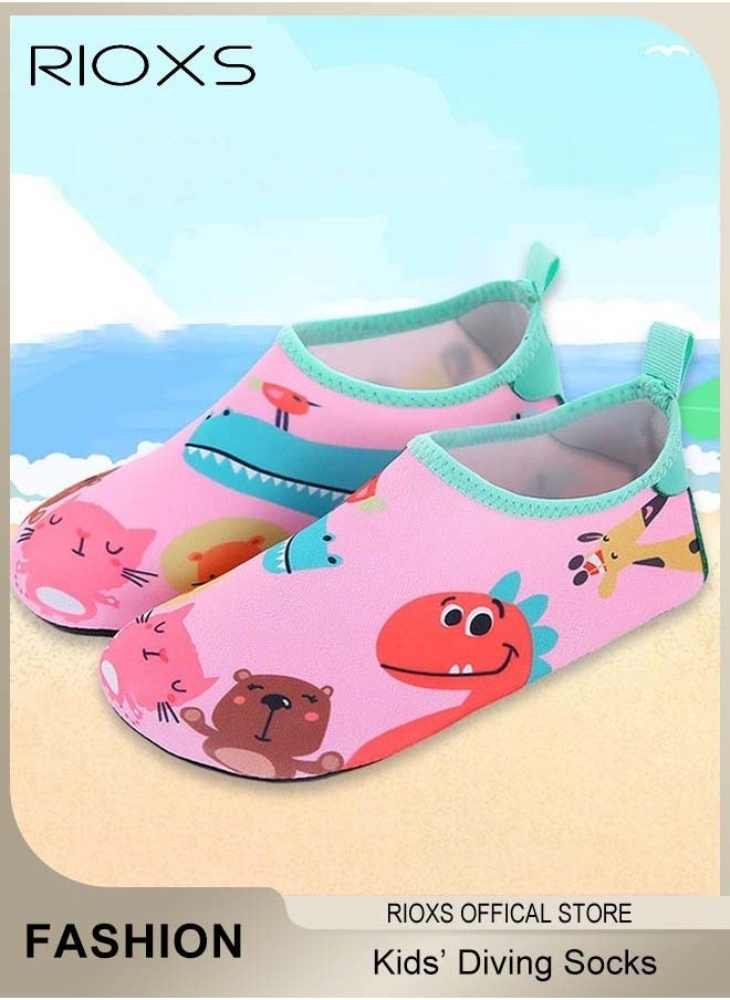 RIOXS Water Shoes Beach Socks For Kids, Toddler Baby Girls Boys Barefoot, Quick-Dry Non-Slip Swim Socks, Quick-Dry Non-Slip Diving Socks, Sports Shoes For Kid In Beach Swimming Pool Water Park  - Image 1