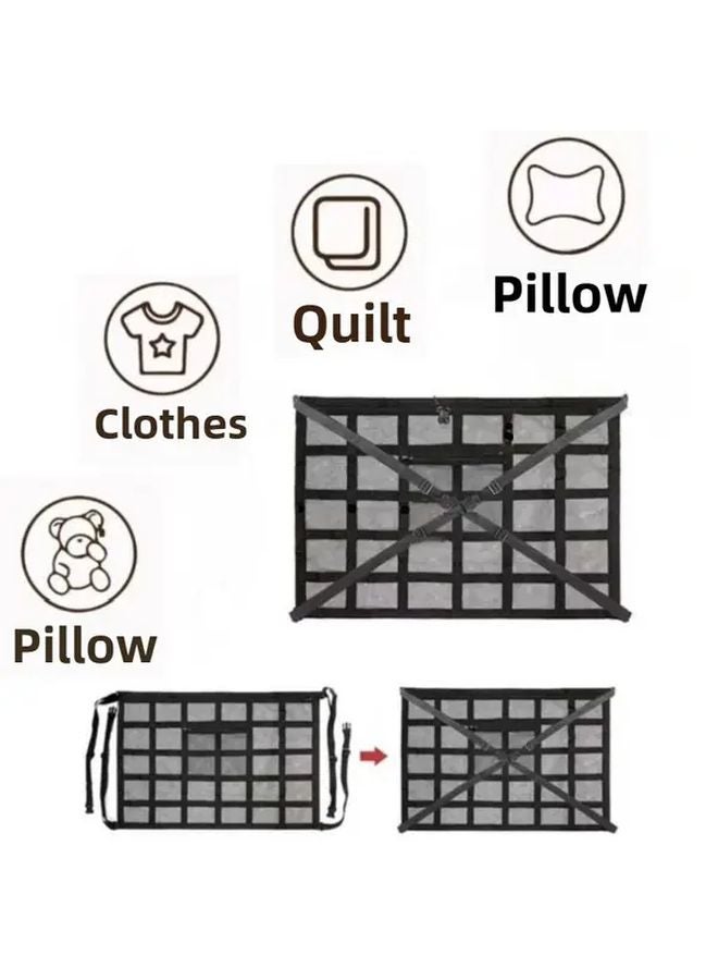 Large Capacity Car Roof Storage Net Bag 35 43x25 59 Inch Sixth Generation Beige - Image 2
