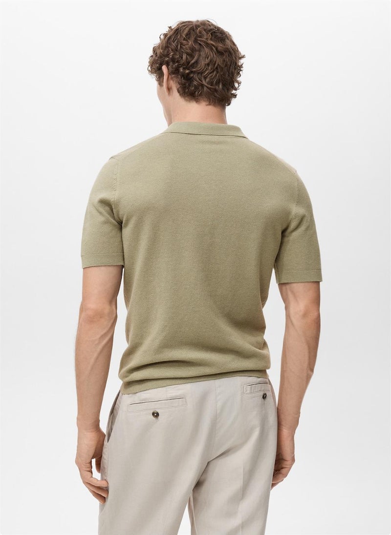 Mango Man Fine-Knit Polo Shirt  - Image 2