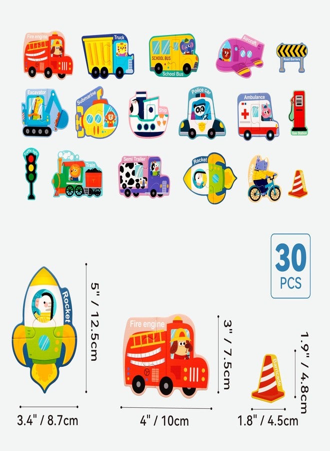 Dotimo kids Dotimo 30 PCS Vehicle Pairing Magnetic Puzzle - Truck Fridge, Magnets Kids, Fridge Magnets for Toddlers 1-3 - Image 4