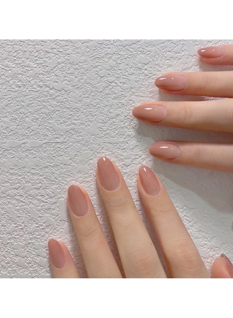 Generic 24-Piece Nude Color Gradient Wearable Nails, Short Style, Versatile, Removable, No Damage to Nails, Finished Nails Suitable for Girls - Image 2