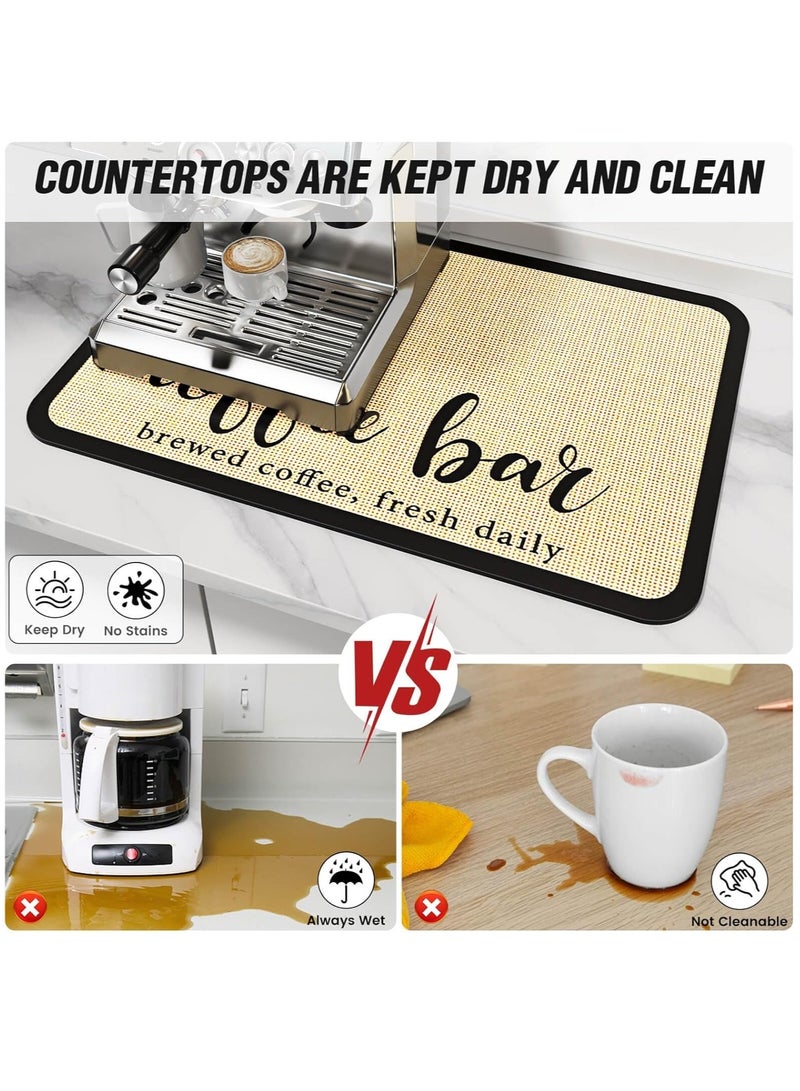 Excefore Coffee Mat Hide Stain Absorbent Drying Mat with Waterproof Rubber Backing Fit Under Coffee Maker Coffee Machine Coffee Pot Espresso Machine Coffee Accessories, 16‘’x24‘’  - Image 4